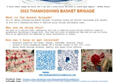 2023 Thanksgiving Basket Brigade flyer